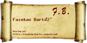 Fazekas Bartó névjegykártya